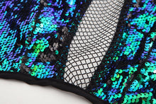 Load image into Gallery viewer, "Psychobae" Holographic Sequins Halter Top