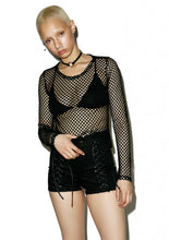 Load image into Gallery viewer, Mesh Fishnet Long Sleeve Sheer Top