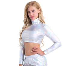 Load image into Gallery viewer, Holographic Turtleneck Top