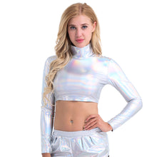 Load image into Gallery viewer, Holographic Turtleneck Top