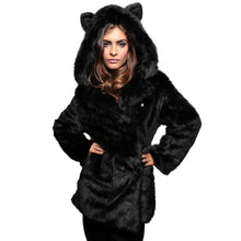Load image into Gallery viewer, "Cute Ears" Faux Fur Hoodie