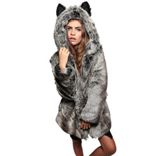 Load image into Gallery viewer, "Cute Ears" Faux Fur Hoodie