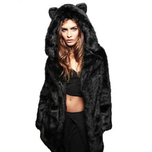 Load image into Gallery viewer, "Cute Ears" Faux Fur Hoodie