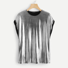 Load image into Gallery viewer, "Roll Cut" Shiny Silver Tee