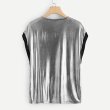 Load image into Gallery viewer, "Roll Cut" Shiny Silver Tee
