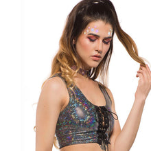Load image into Gallery viewer, "Holographic Lace" Crop Top