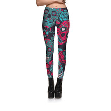 Load image into Gallery viewer, "Vibrant Skulls" Leggings
