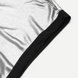 "Roll Cut" Shiny Silver Tee