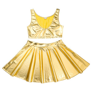 "Metallic Dolly" Tank & Skirt Set