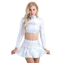 Load image into Gallery viewer, &quot;Holographic Top &amp; Skirt&quot; Set