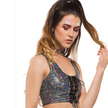 Load image into Gallery viewer, &quot;Holographic Lace&quot; Crop Top