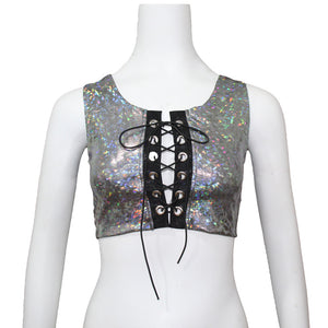 "Holographic Lace" Crop Top