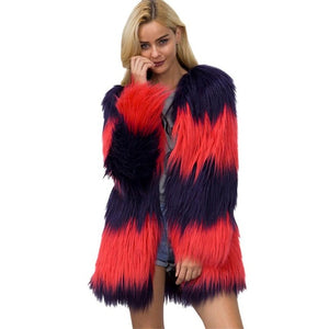 "Wow" Fluffy Striped Coat